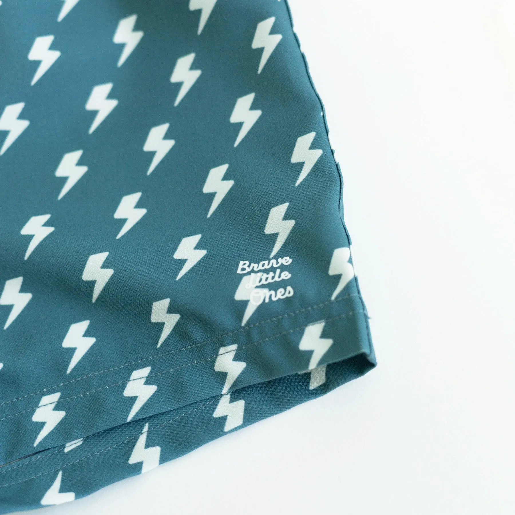 Dark Slate Blue Lightning Bolt Swim Trunks