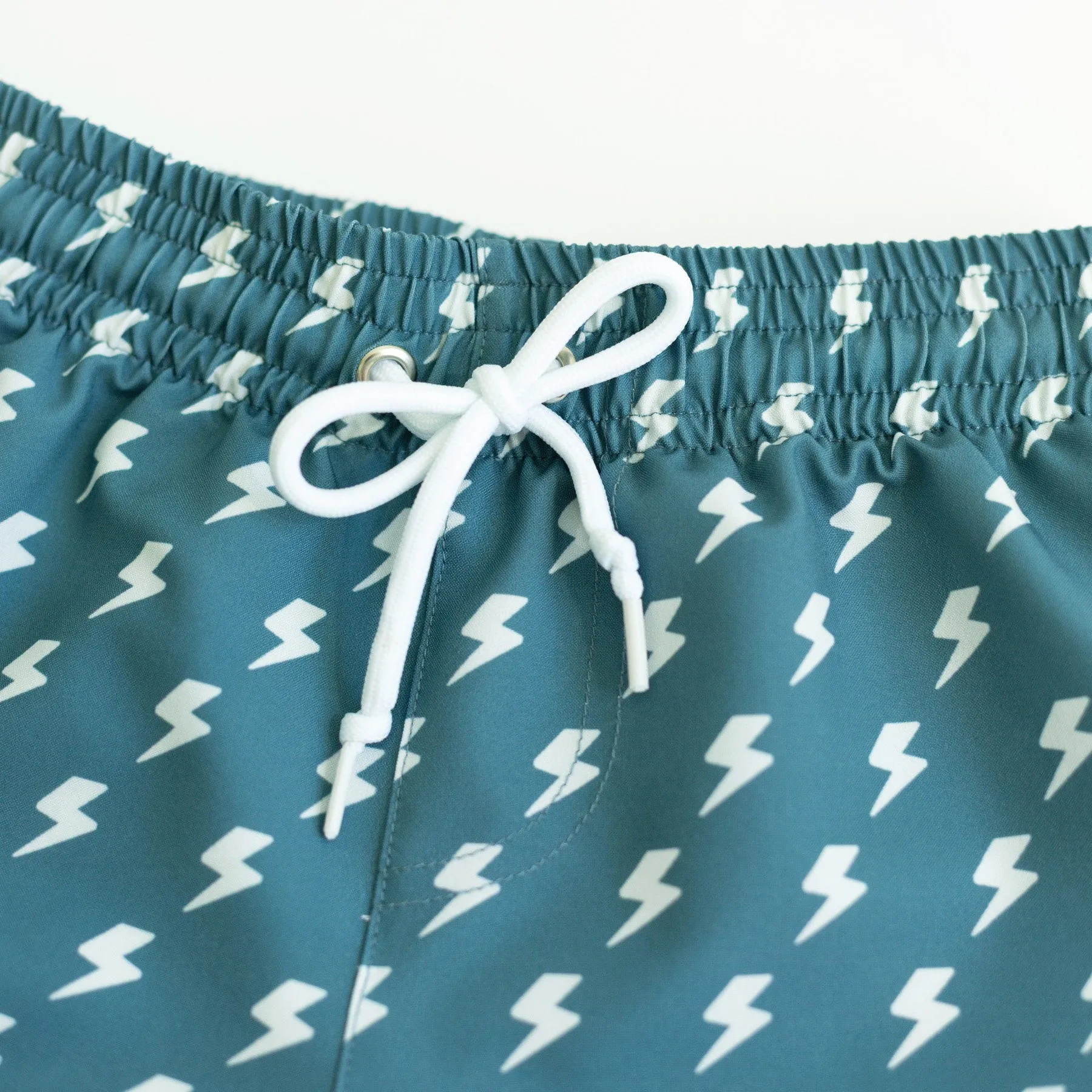 Dark Slate Blue Lightning Bolt Swim Trunks