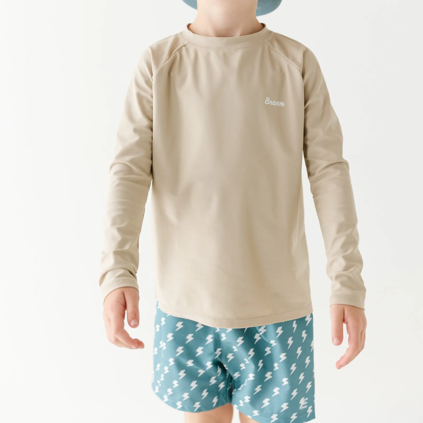 Dark Slate Blue Lightning Bolt Swim Trunks