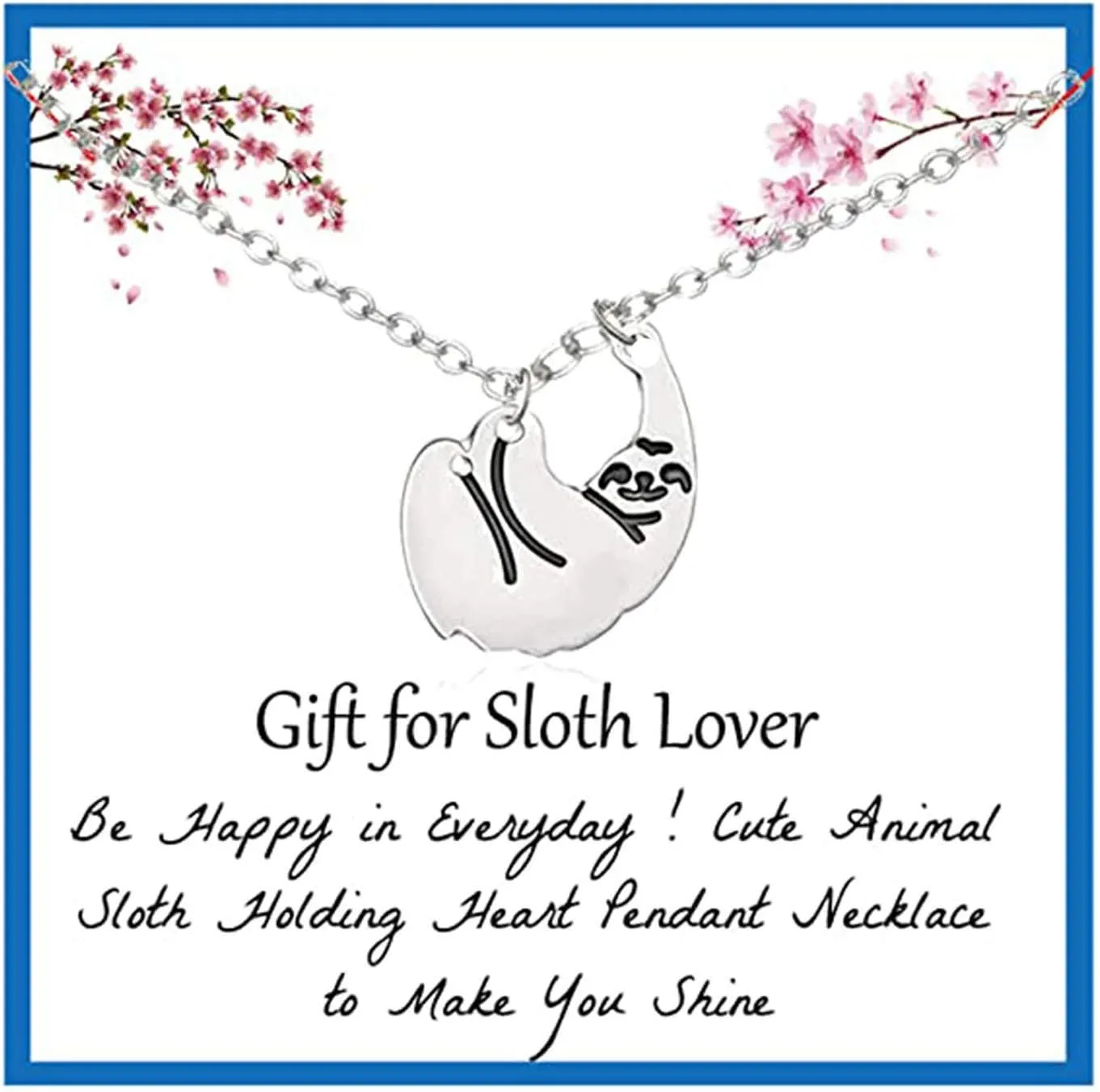 Dcfywl731 Sloth Gifts for Girls-Gold Silver Stylish Cute Animal Pendant Jewelry Sloth Necklace for Women Girls
