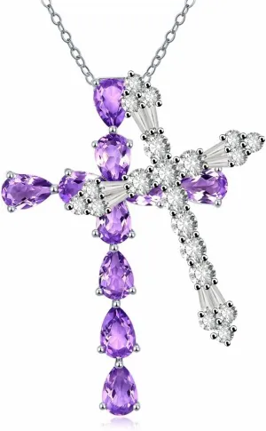 Double Diamond Cross Necklace for Women- Stylish and Elegant Jewelry