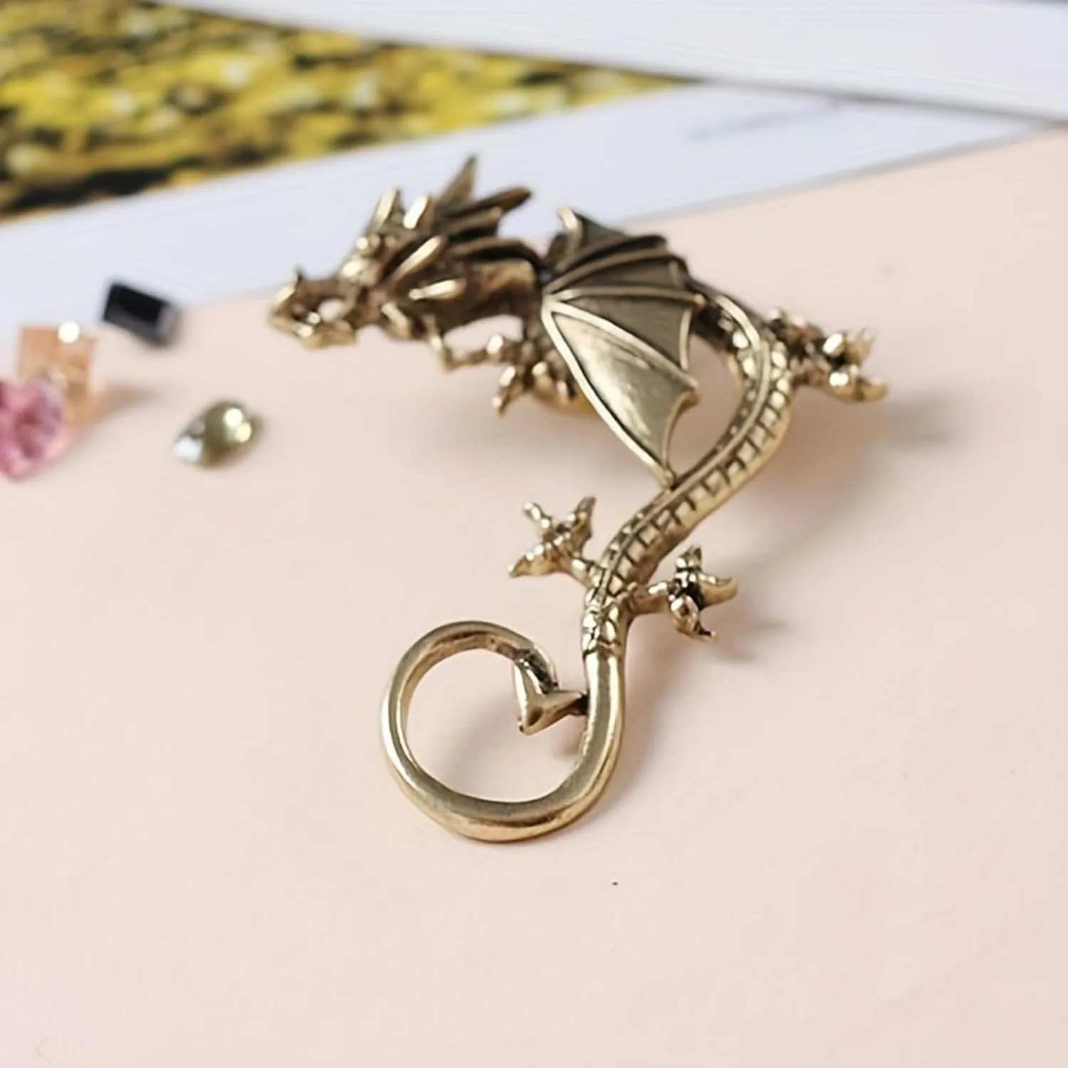 Dragon Ear Cuffs - Gothic Gold Dragon Claw Earrings for Women - Punk Halloween Costume Jewelry Gifts