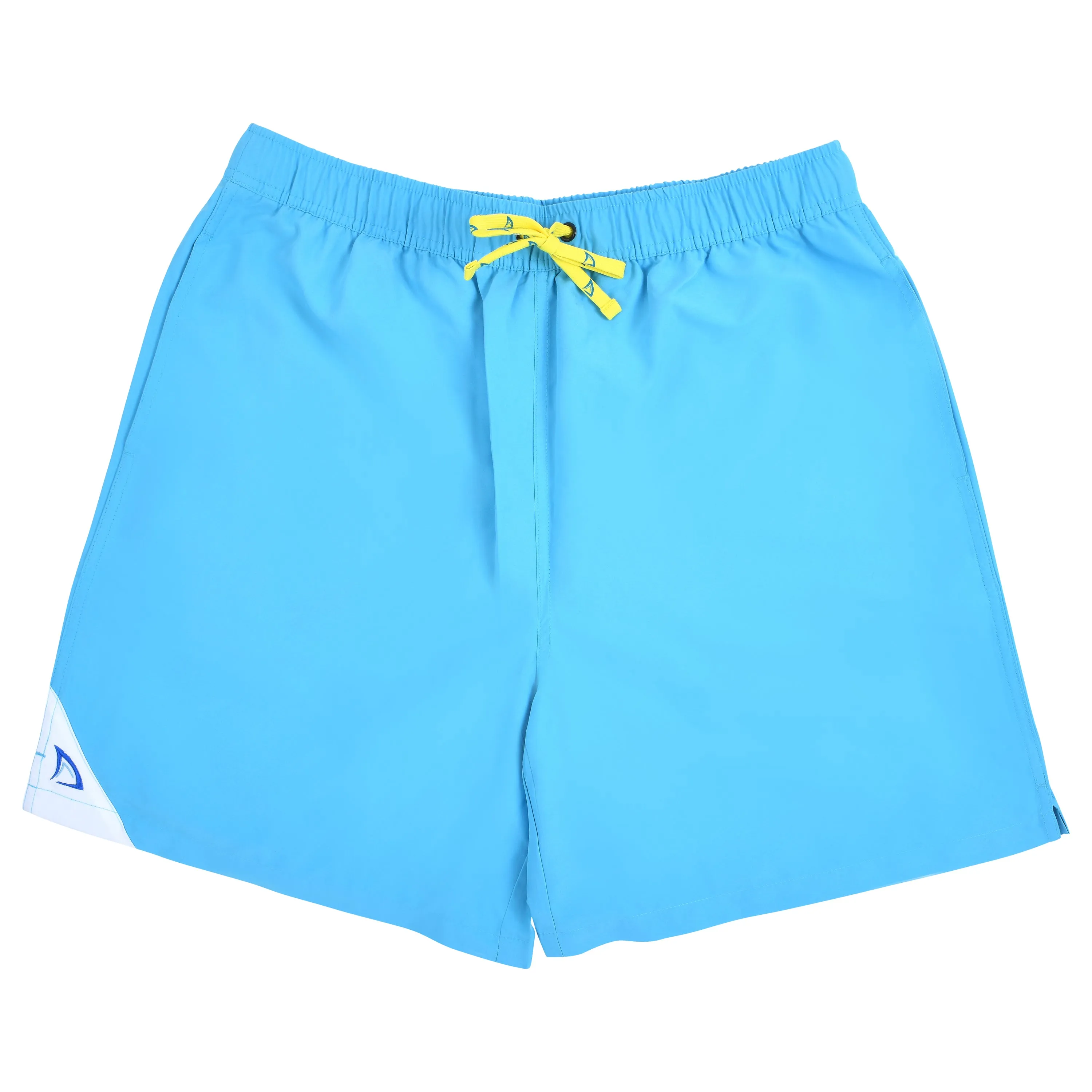 DryFins Boys Anti-Chafe Swim Trunks in Horizon Blue - Built-in Compression Liner