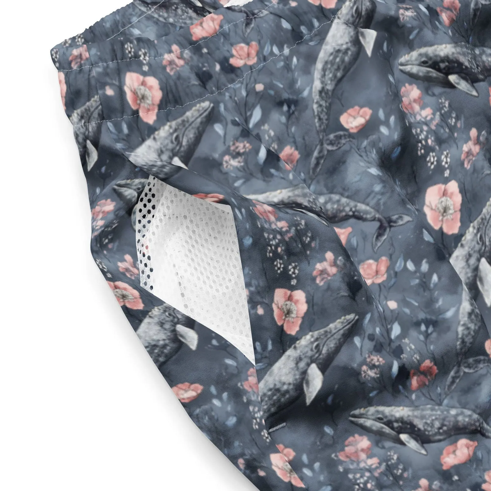 Dusky Gray Whale Men's Swim Trunks
