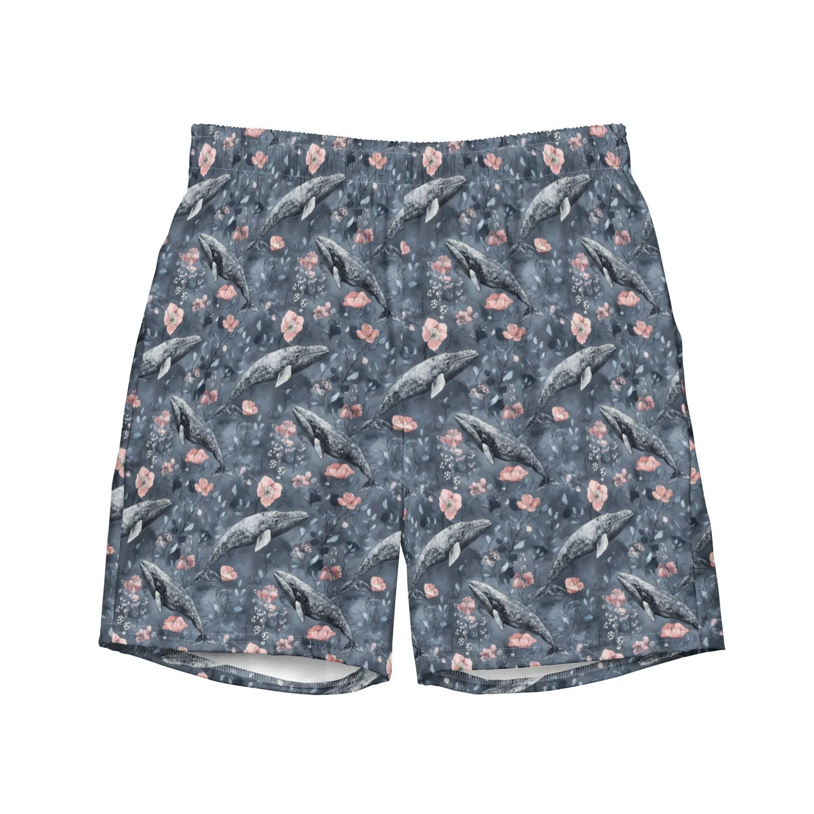 Dusky Gray Whale Men's Swim Trunks