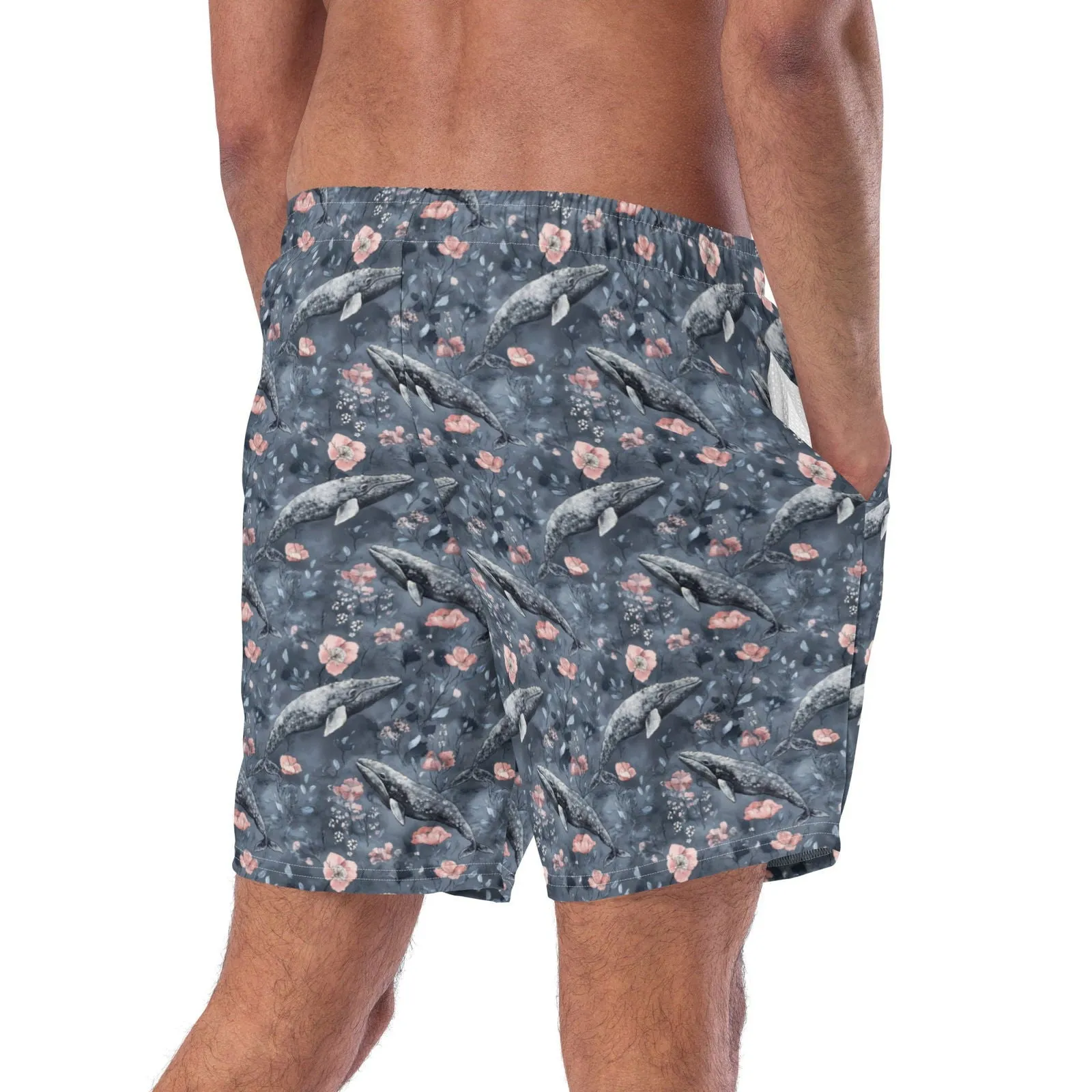 Dusky Gray Whale Men's Swim Trunks