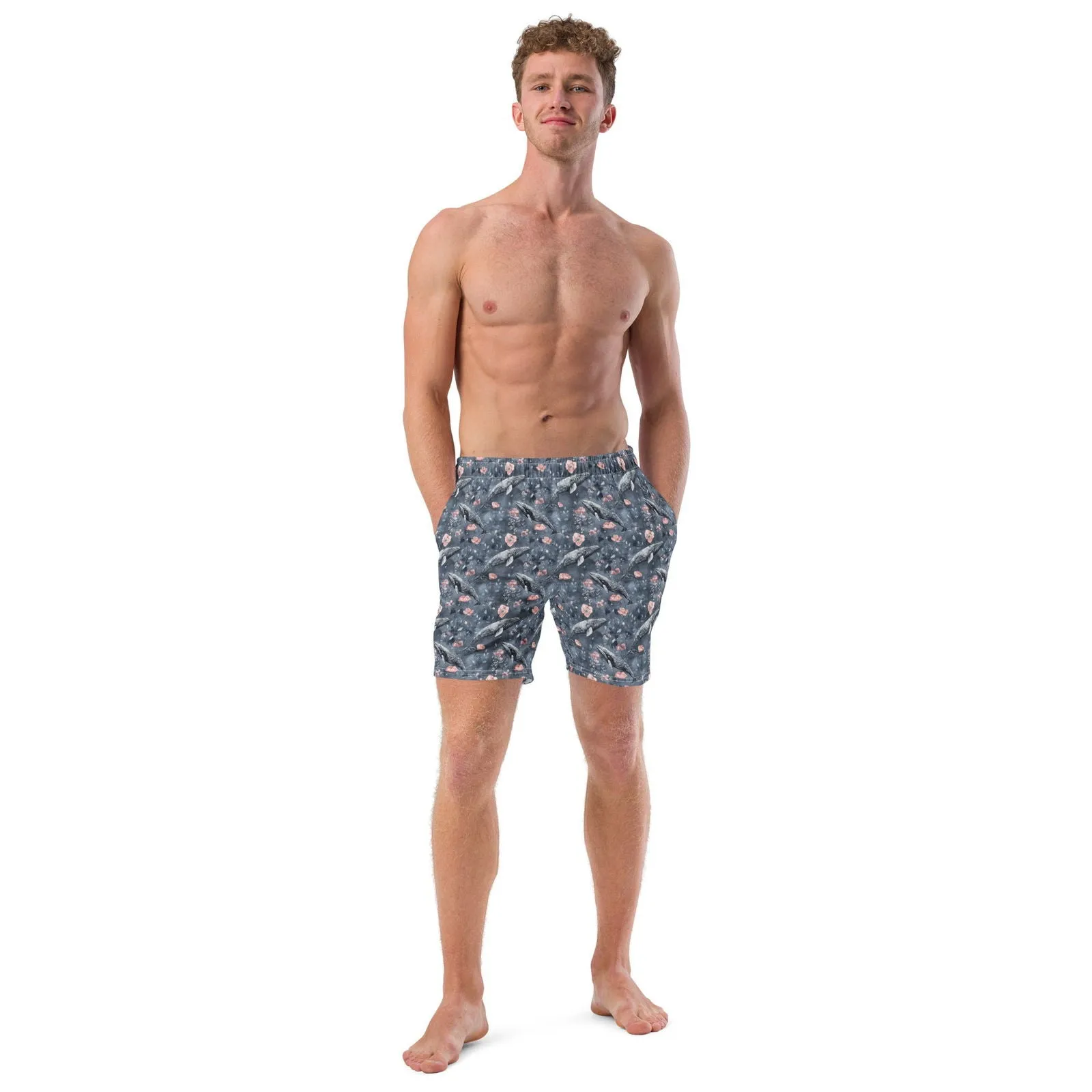 Dusky Gray Whale Men's Swim Trunks