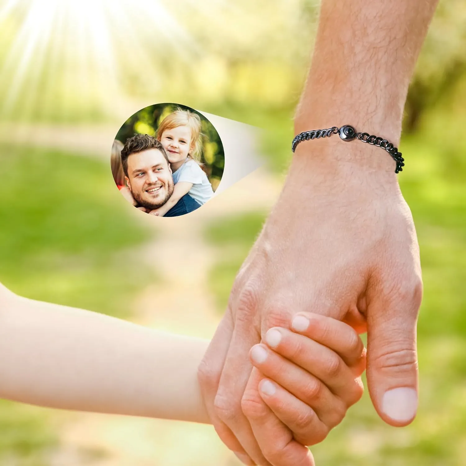 Easycosy Personalized Bracelets with Picture Inside Custom Photo Projection Bracelets Customized Mothers Day Love Gifts for Mom Women Anniversary Birthday Memorial Gifts for Girlfriend Besties