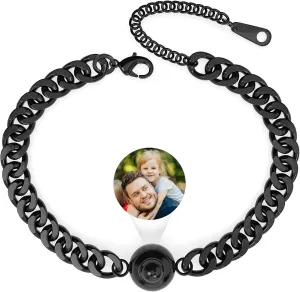Easycosy Personalized Bracelets with Picture Inside Custom Photo Projection Bracelets Customized Mothers Day Love Gifts for Mom Women Anniversary Birthday Memorial Gifts for Girlfriend Besties