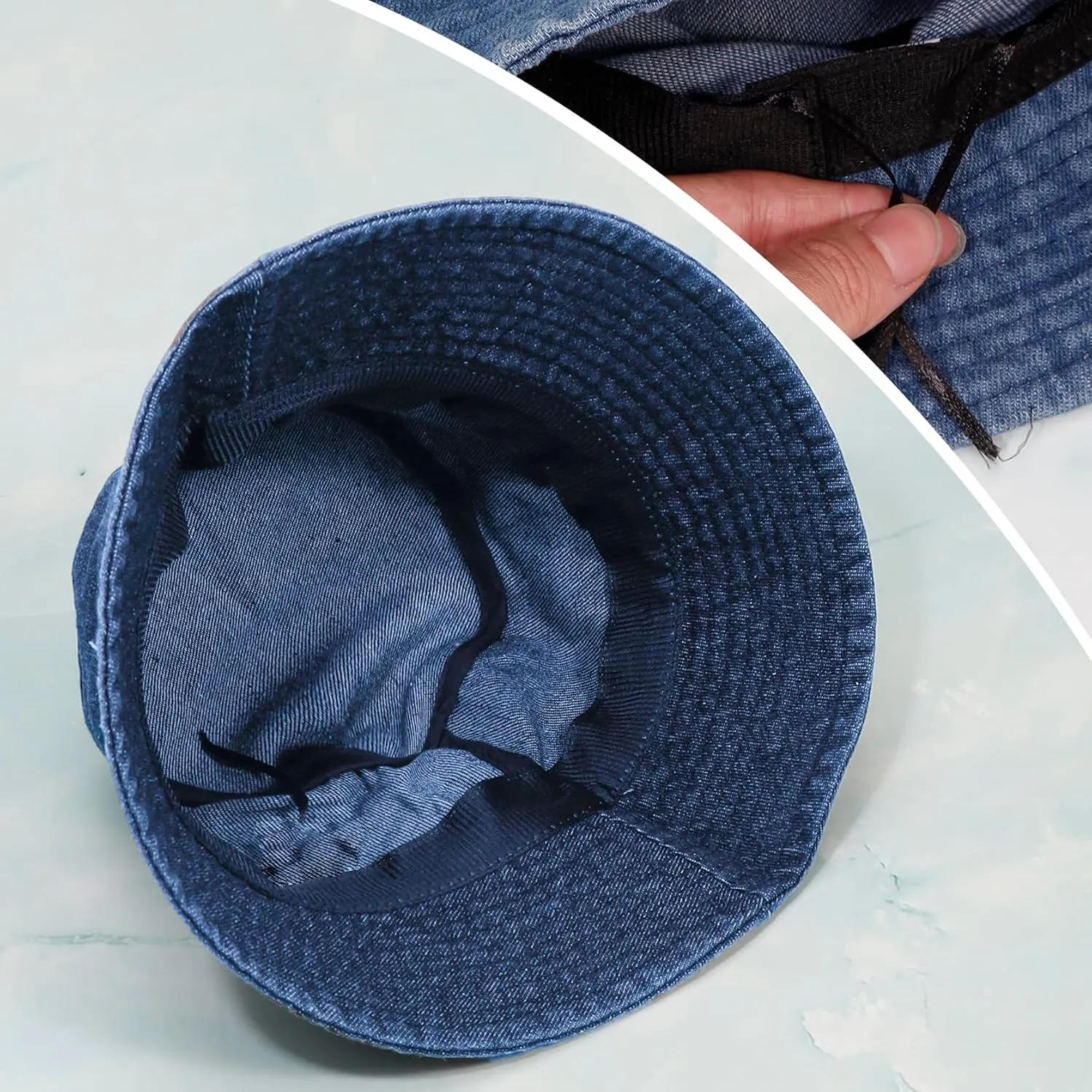 Eigso Denim Bucket Hat for Women Men Wahsed Foldable Summer Fishing Beach Sun Hat for Woman Man