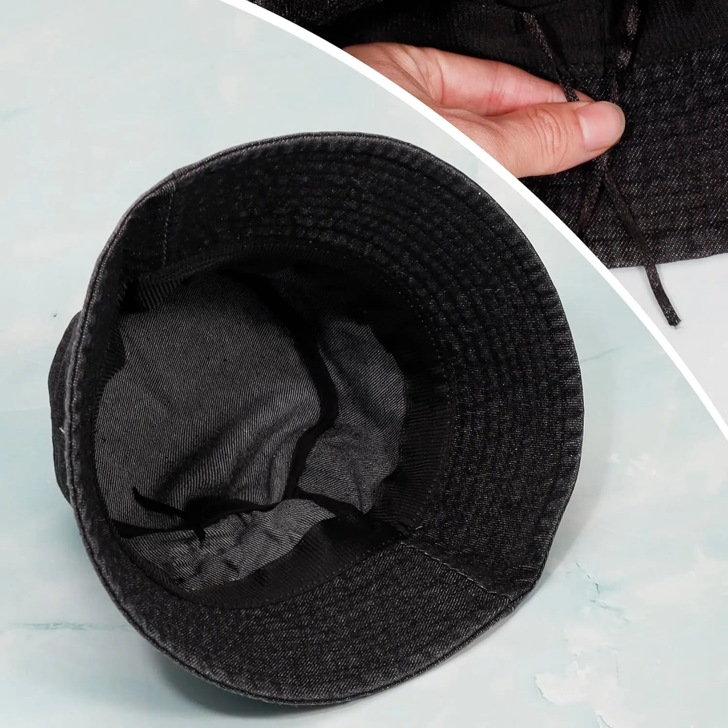 Eigso Denim Bucket Hat for Women Men Wahsed Foldable Summer Fishing Beach Sun Hat for Woman Man