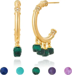FETTERO Women Gold Hoop Earrings 14K Gold Plated 925 Sterling Silver Post Chunky Huggie Hoops Colored Tassel Boho Statement Earrings for Women Dainty Jewelry