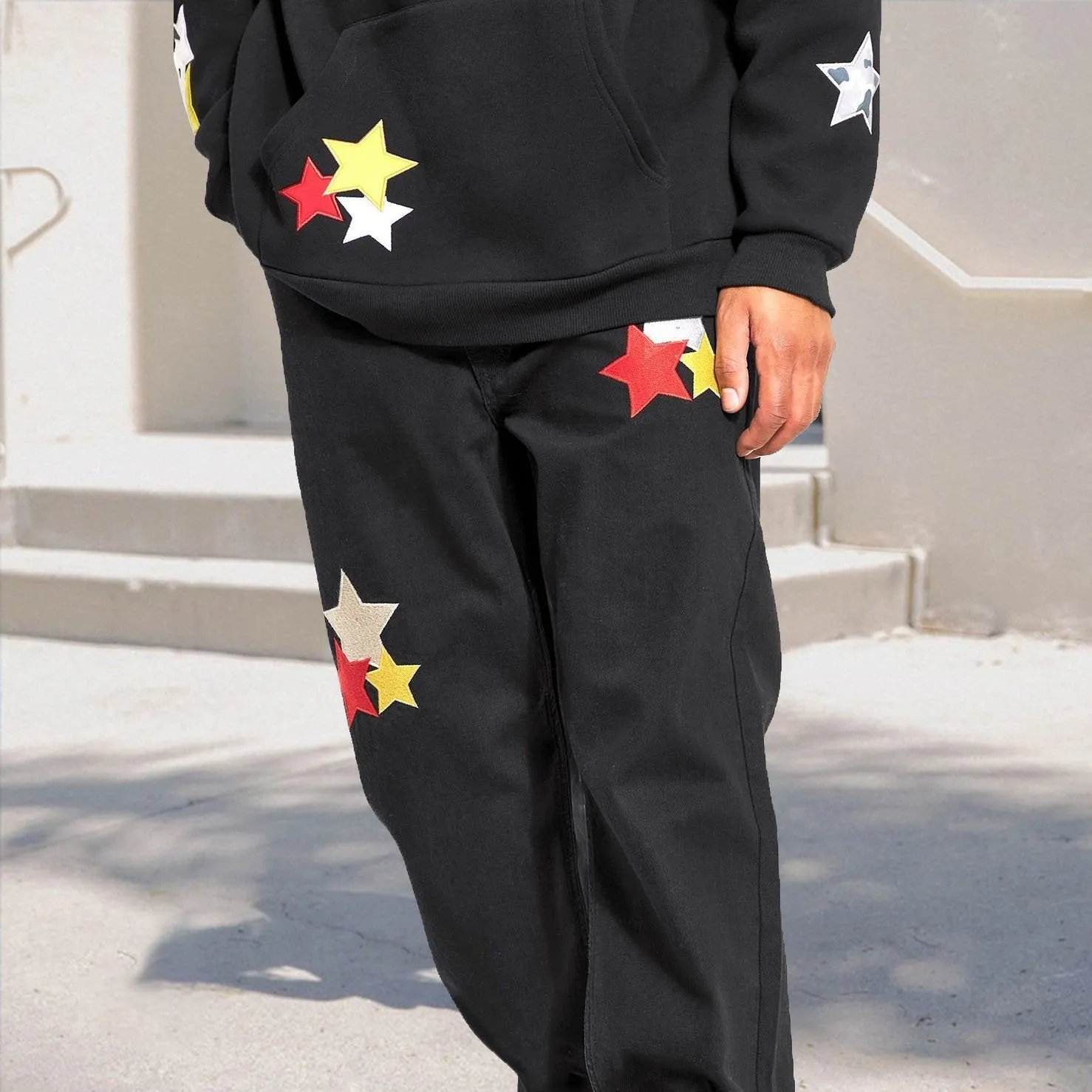 Five-pointed casual street denim trousers