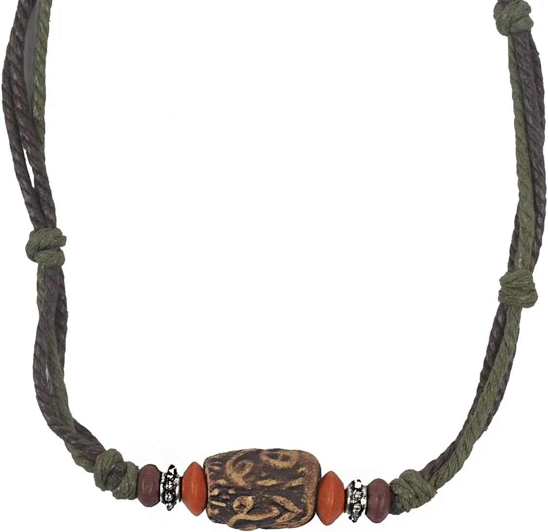 FORBUSITE Men Pendant Bead Surfer Choker Hemp Necklace Stylish Tribal N122 Handmade