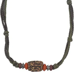 FORBUSITE Men Pendant Bead Surfer Choker Hemp Necklace Stylish Tribal N122 Handmade
