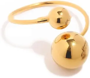 FUTIMELY Chunky Ball Statement Rings,14K Gold Irregular Triple Round Ball Open Ring Fashion Thick Double Ball Knuckle Rings Party Trendy Minimalist Jewelry