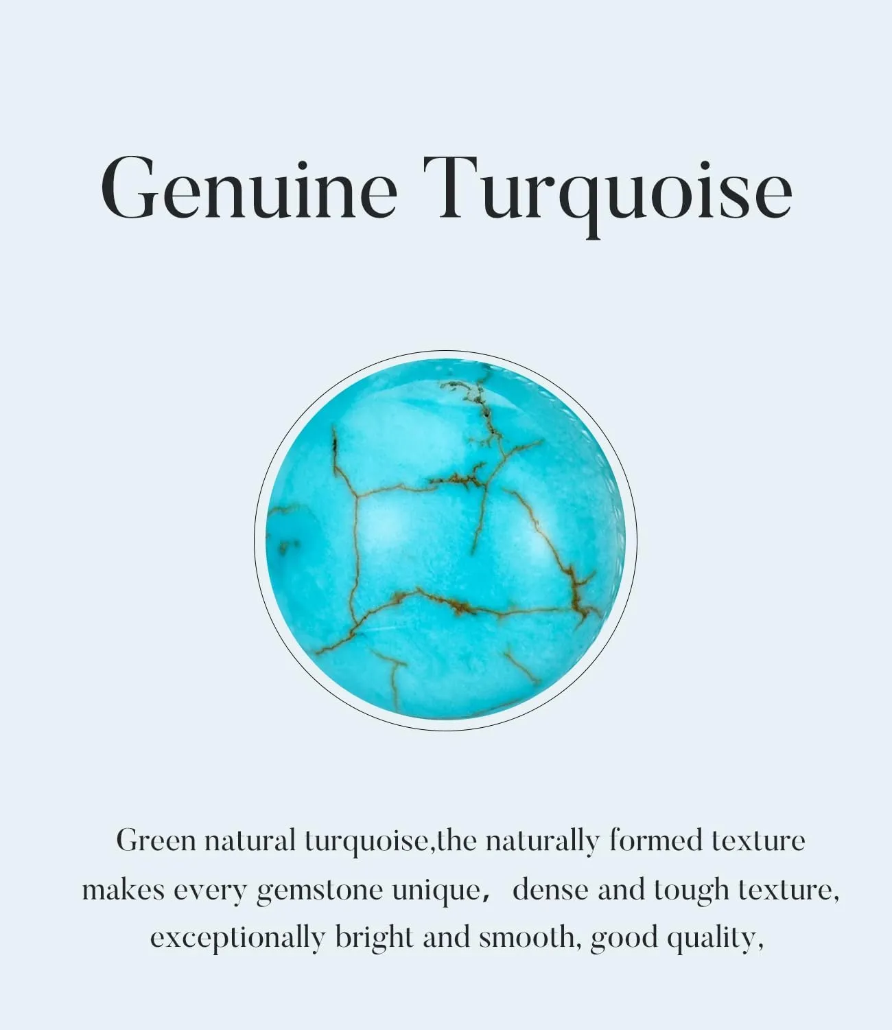 Genuine Turquoise Necklaces Jewelry for Women 925 Sterling Silver Teardrop Natural Gemstones Pendant with December Birthstones for Her