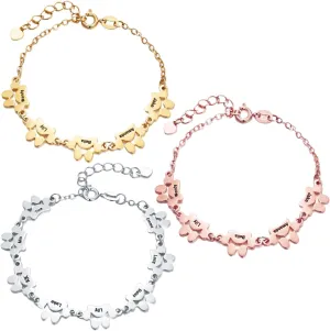 Getname Necklace Pet Memorial Gifts for Dogs Paw Print Bracelet for Women Custom Dog Name Bracelet Personalized Engraved Dog Paw Bracelet for Women Cat Paw Bracelet Small Charm Bracelets Paw Print