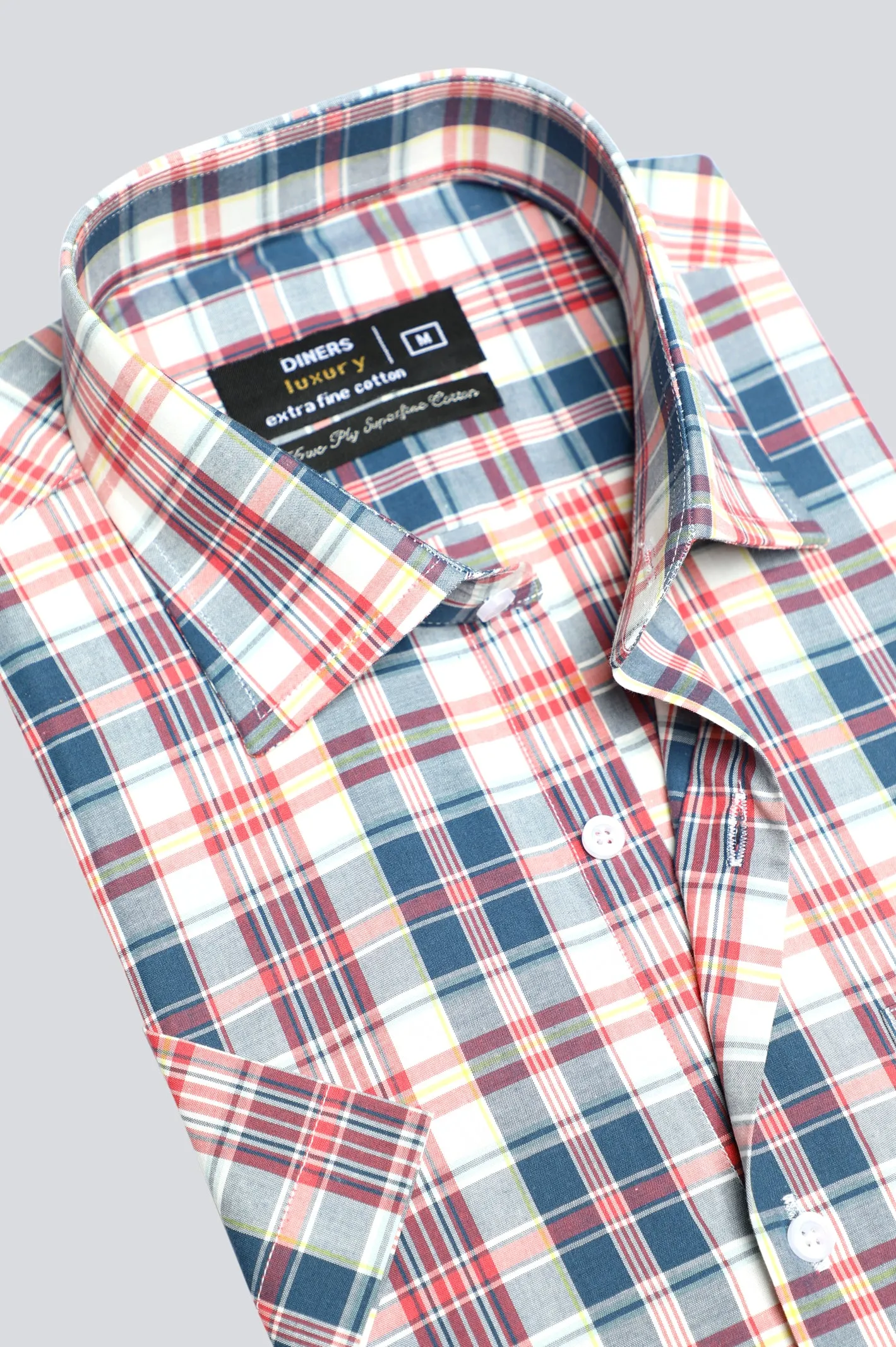 Glen Plaid Check Formal Shirt (Half Sleeve)