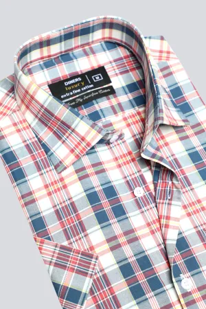 Glen Plaid Check Formal Shirt (Half Sleeve)