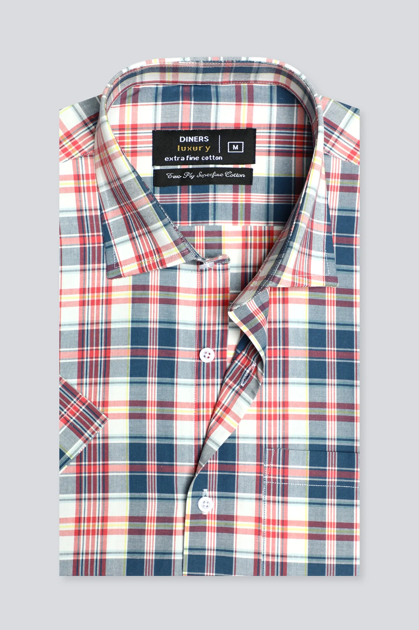 Glen Plaid Check Formal Shirt (Half Sleeve)