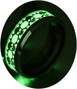 Glow Rings Stainless Steel Skull Rings For WomenSkull Venus Orb Ring Glow In The Dark Trendy Cute Rings For Men Dainty
