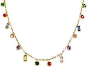 Gold Charm Pendent Choker Necklace for Woman, Boho Dainty Gemstone CZ Rhinestone Dangle Chain Necklaces Prom Fashion Jewelry Wedding Gift