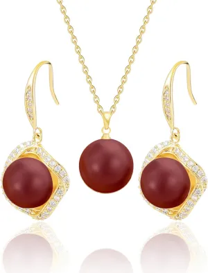 Gold Plated Stainless Steel Zircon Necklace And Earrings Jewelry for Women