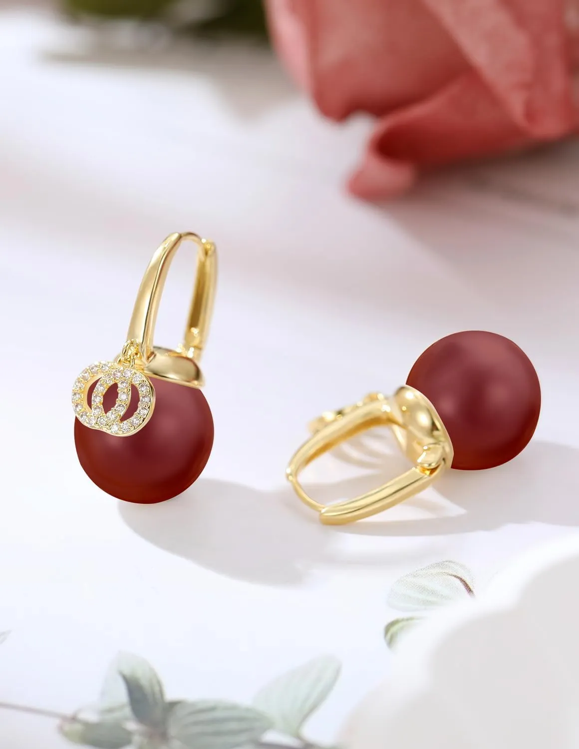Gold Plated Stainless Steel Zircon Necklace And Earrings Jewelry for Women