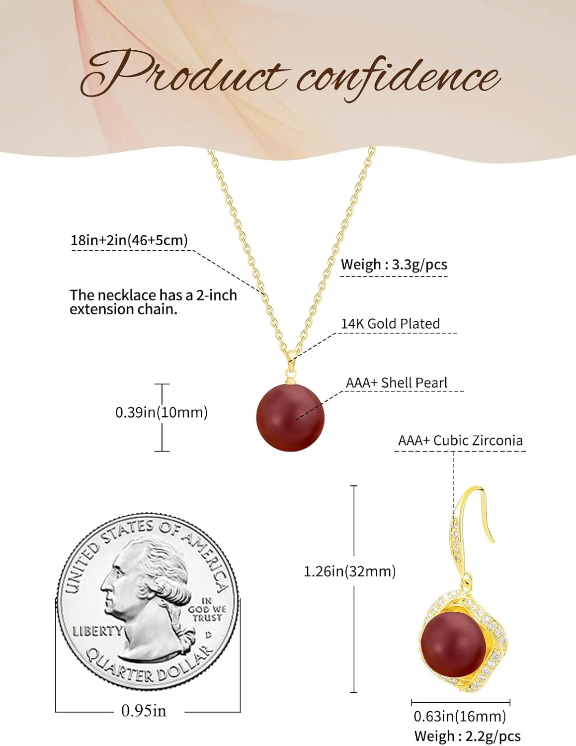 Gold Plated Stainless Steel Zircon Necklace And Earrings Jewelry for Women