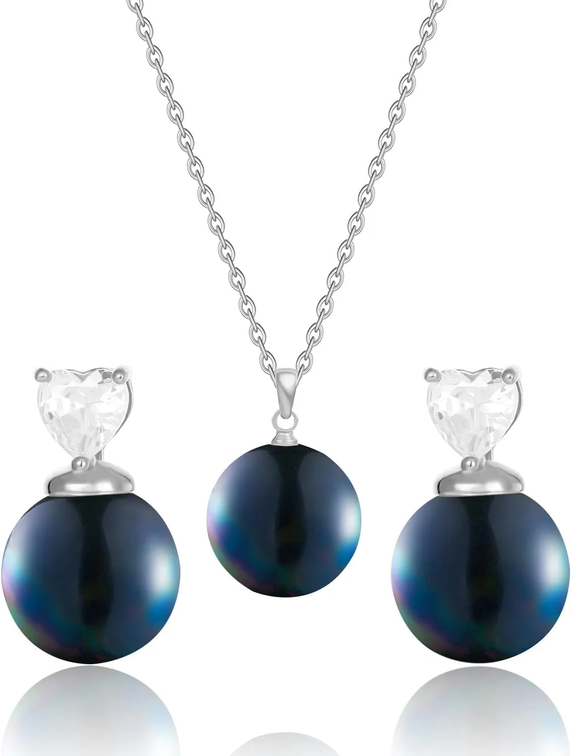 Gold Plated Stainless Steel Zircon Necklace And Earrings Jewelry for Women