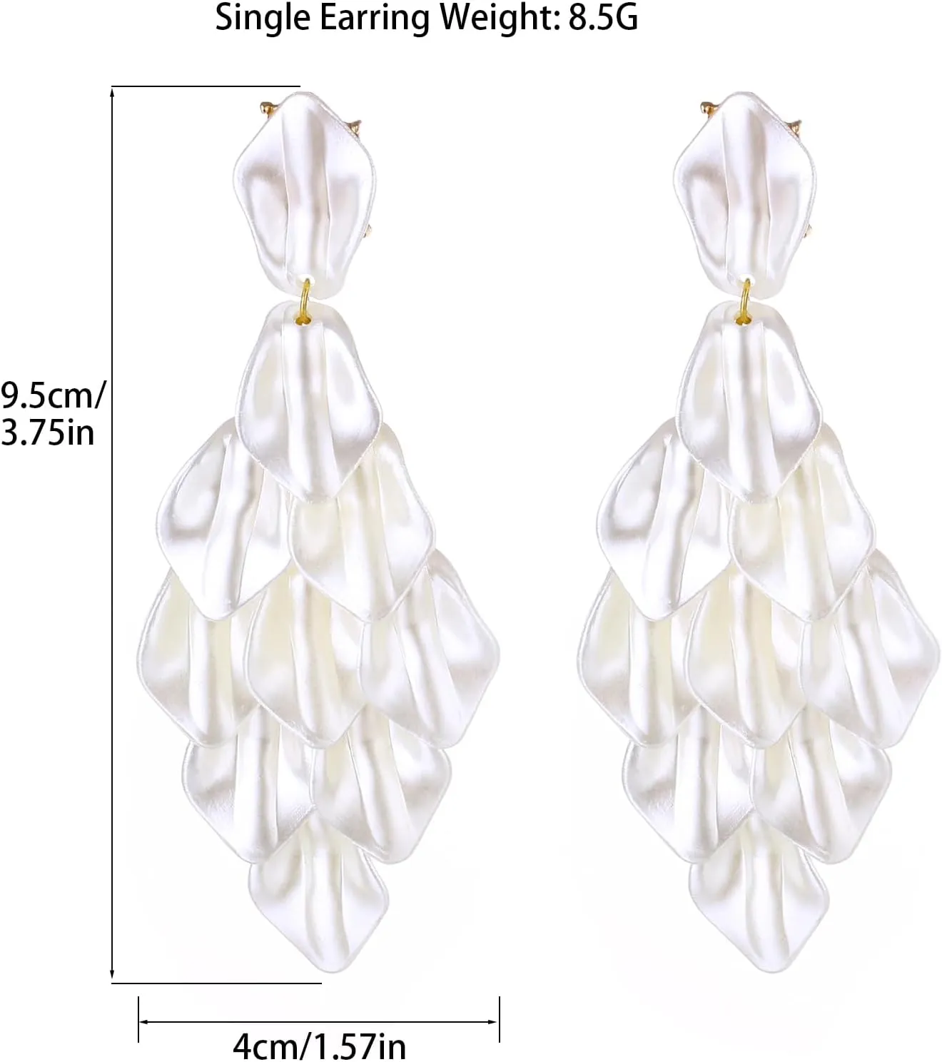Halawly Long Rose Petal Earrings for Women Boho Acrylic Flower Drop Dangle Earrings Big Bold Colorful Fashion Rhombic Statement Costume Jewelry Gifts