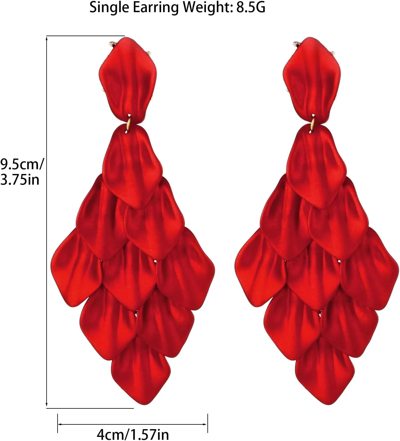 Halawly Long Rose Petal Earrings for Women Boho Acrylic Flower Drop Dangle Earrings Big Bold Colorful Fashion Rhombic Statement Costume Jewelry Gifts