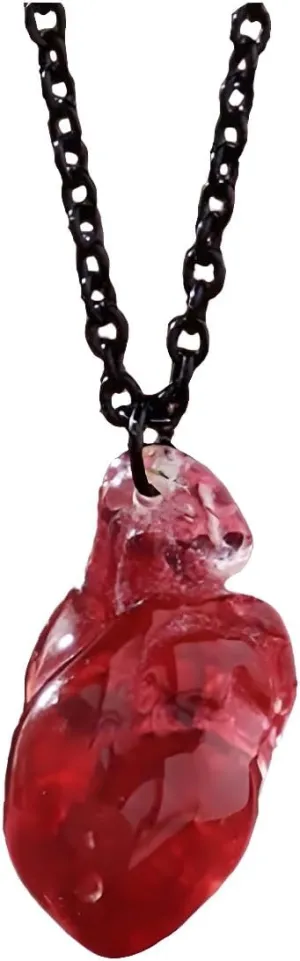 Halloween Anatomical Heart Organ Necklace Earrings Set for Women Gothic Spooky Novelty 3D Heart Organs Biology Earrings Doctor Nurse Goth Halloween Jewelry Set