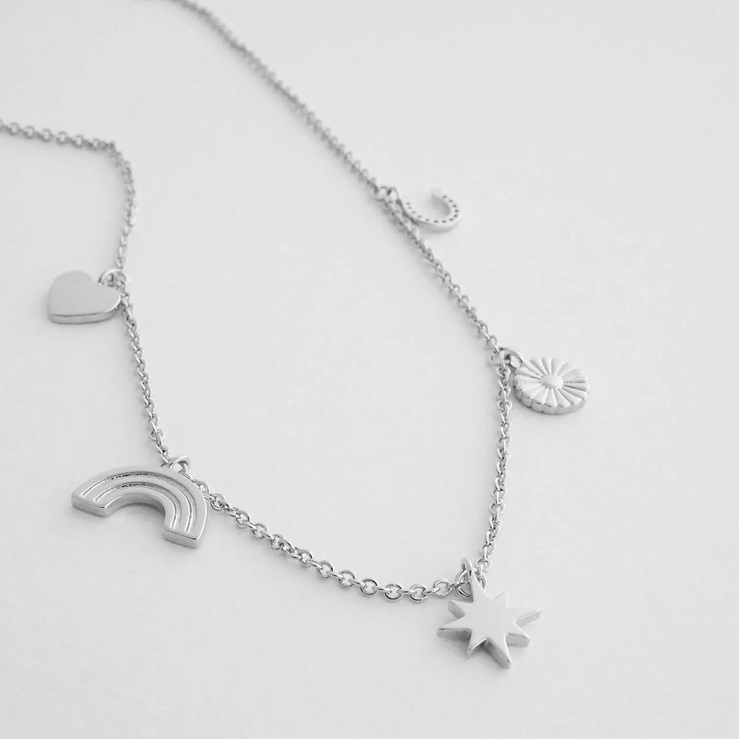 Honeycat Lucky Charms Necklace (Heart, Rainbow, Starburst, Daisy, Horseshoe) in Gold, Rose Gold, or Silver | Minimalist, Delicate Jewelry