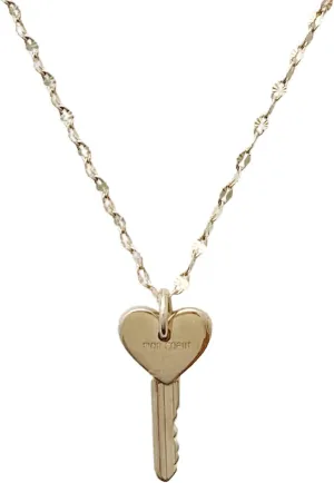 Honeycat Tiny Key Necklace Amour in Gold, Rose Gold, or Silver Amour Key Necklace | Minimalist, Delicate Jewelry