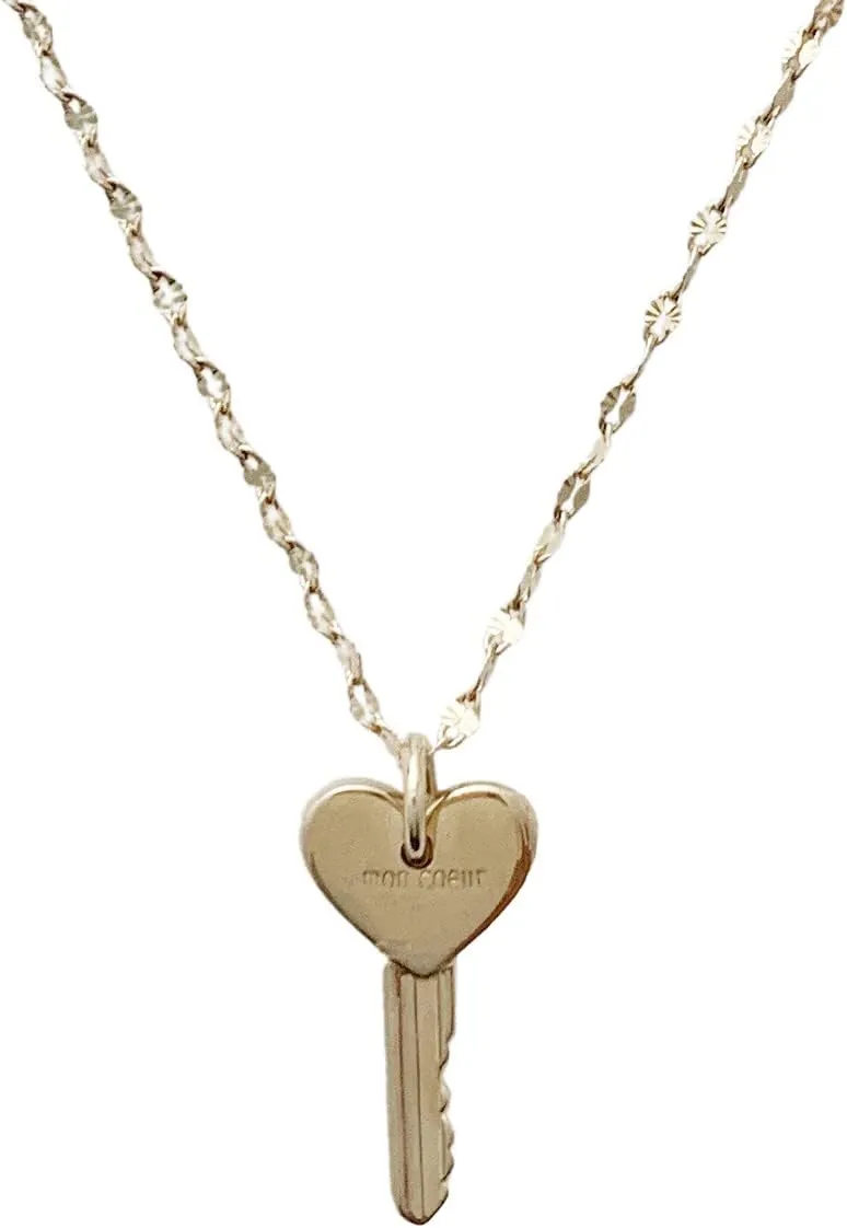 Honeycat Tiny Key Necklace Amour in Gold, Rose Gold, or Silver Amour Key Necklace | Minimalist, Delicate Jewelry