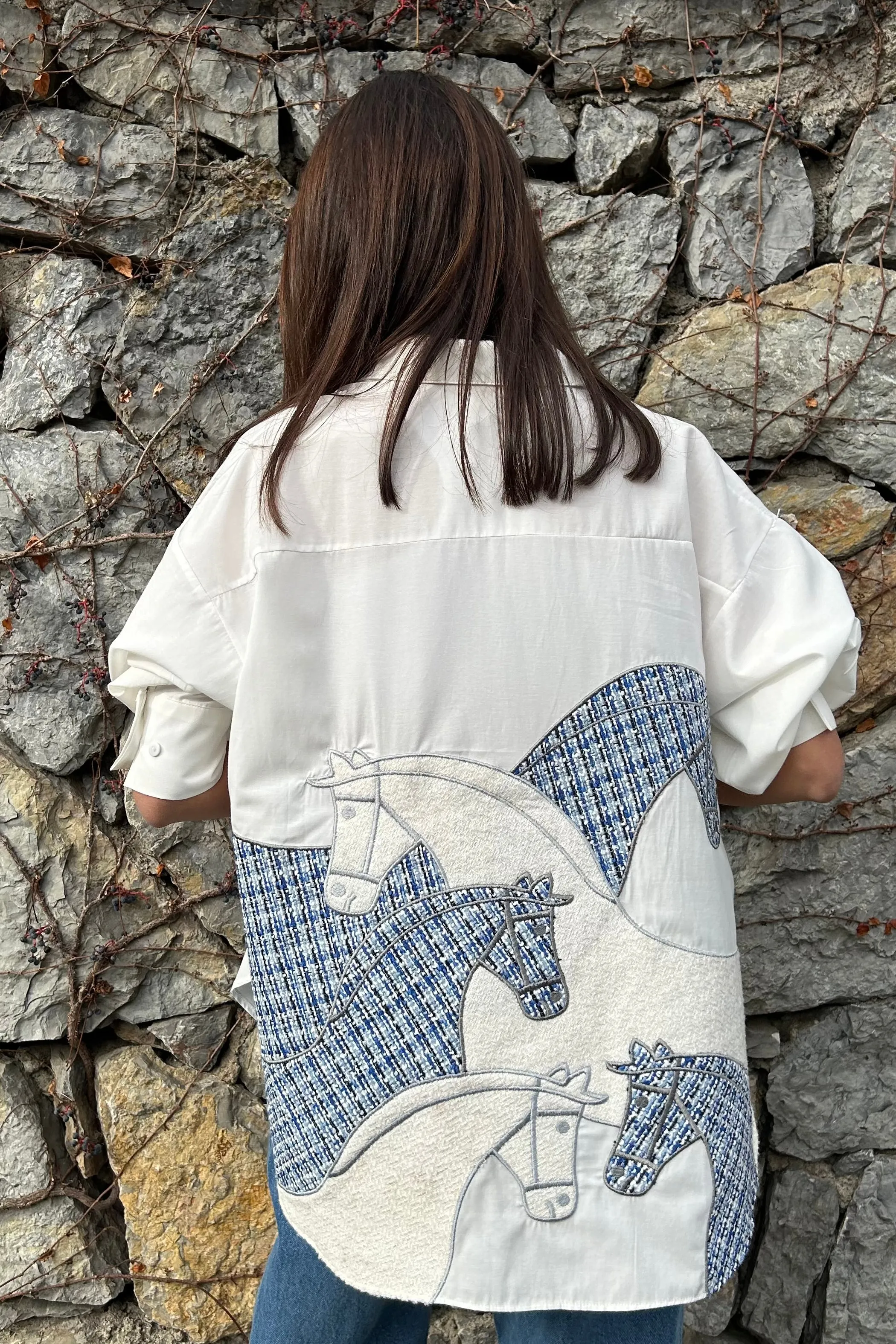 Horse Plaid Printed Shirt