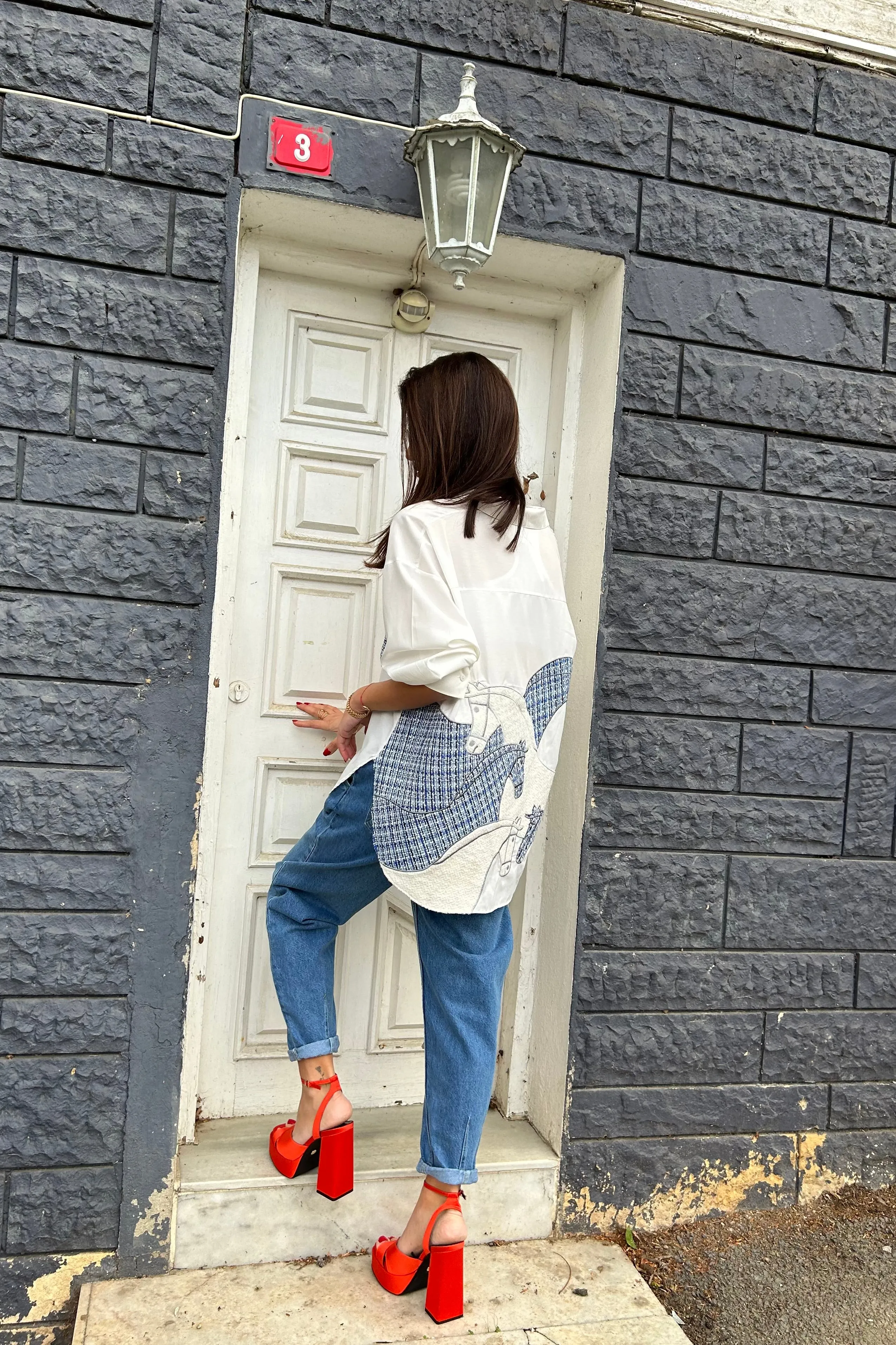 Horse Plaid Printed Shirt