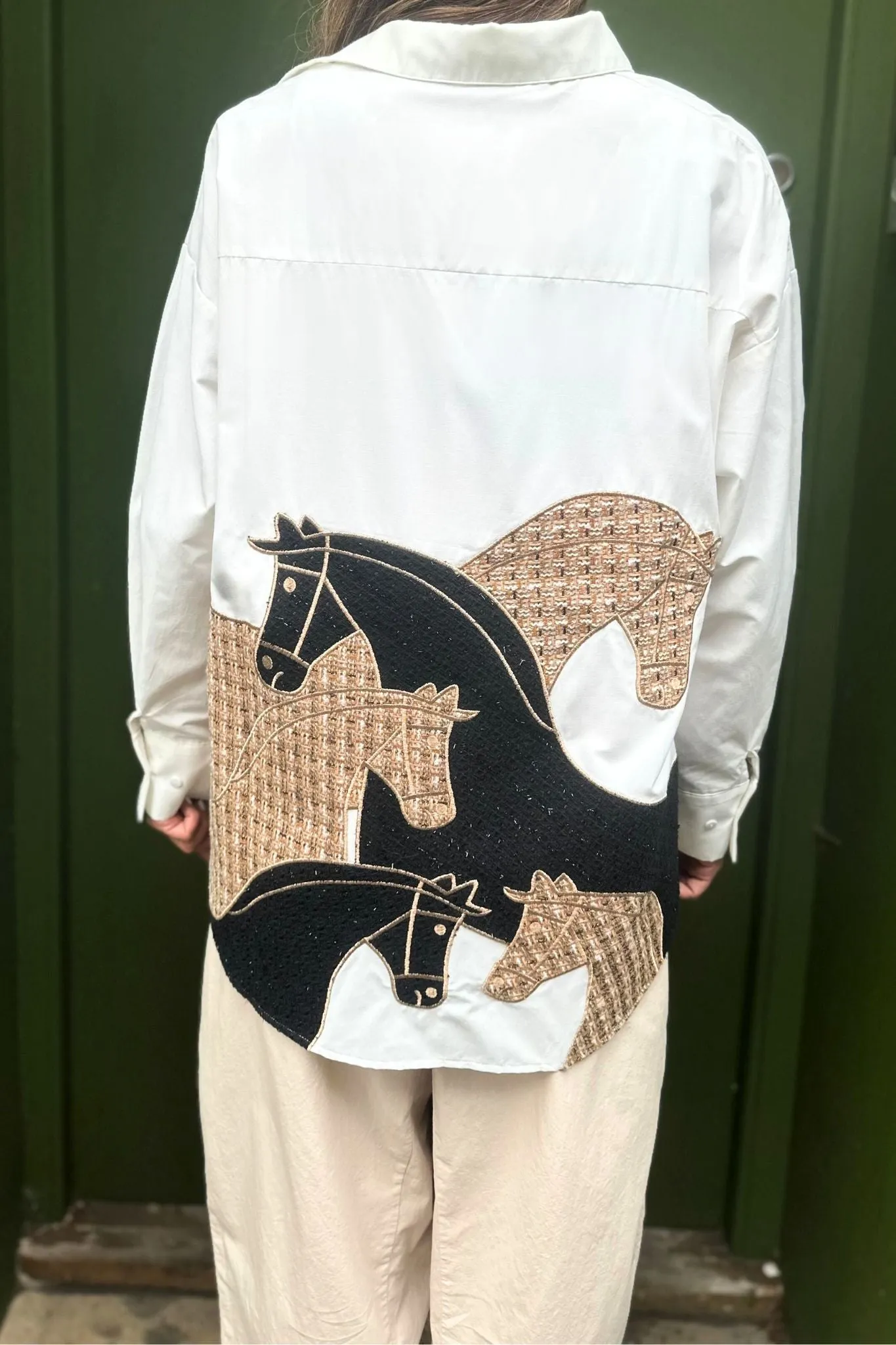 Horse Plaid Printed Shirt