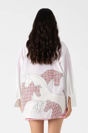 Horse Plaid Printed Shirt