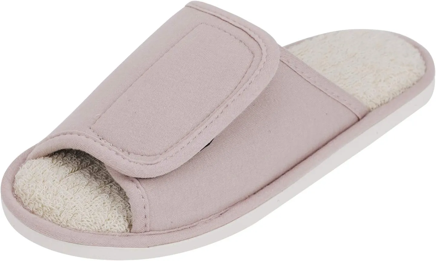 Indoor Non-Slip Adjustable Tearable Slide Slippers Open-Toe Terry Spa Slippers