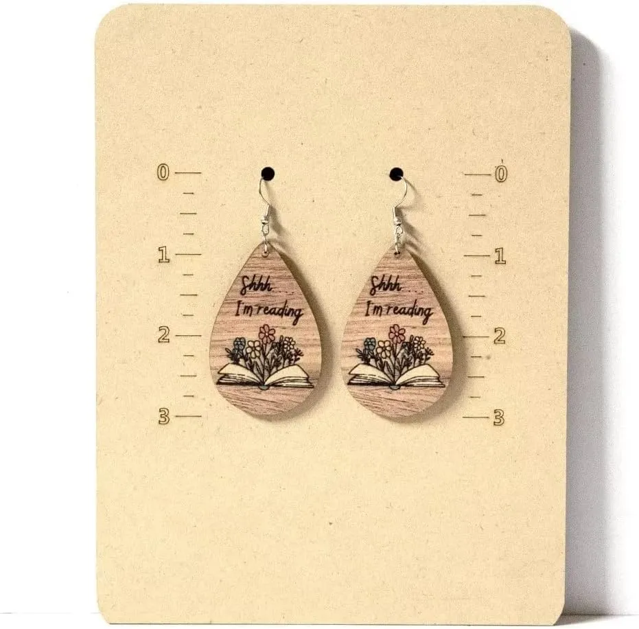 Irregular Wooden Bookshelf Drop Dangle Earrings Fun Book Club Book Lover Earrings Librarian Earrings Decorative Earrings Gift for Women Teacher