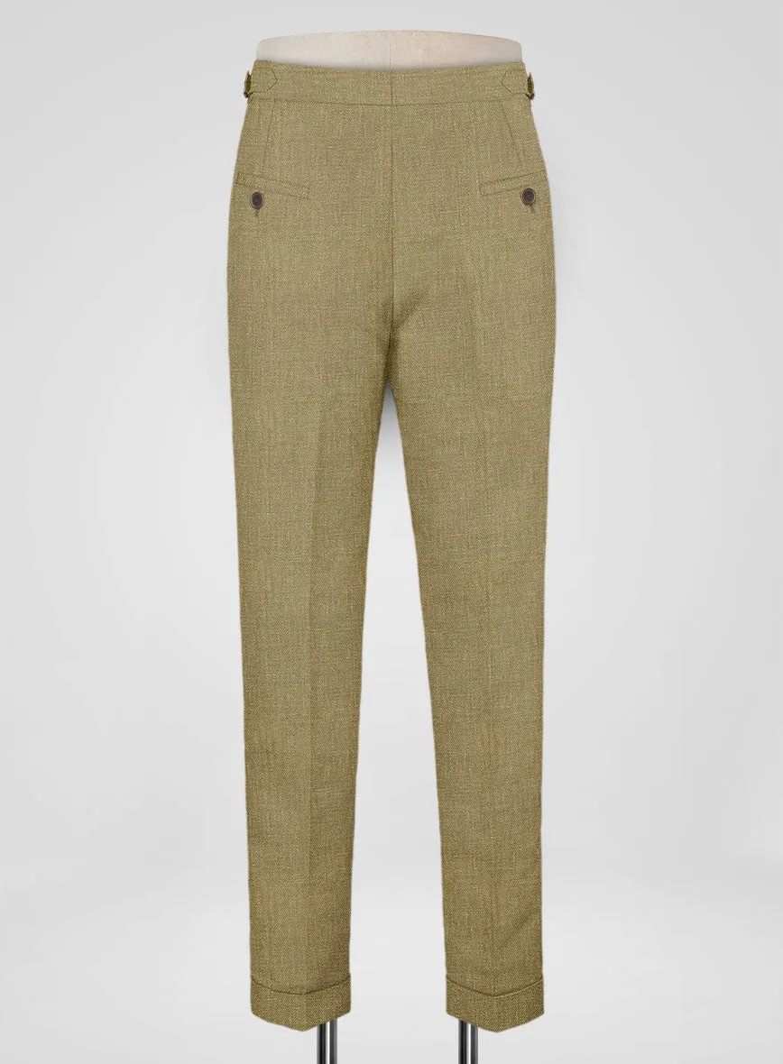 Italian Prato Tan Linen Highland Trousers