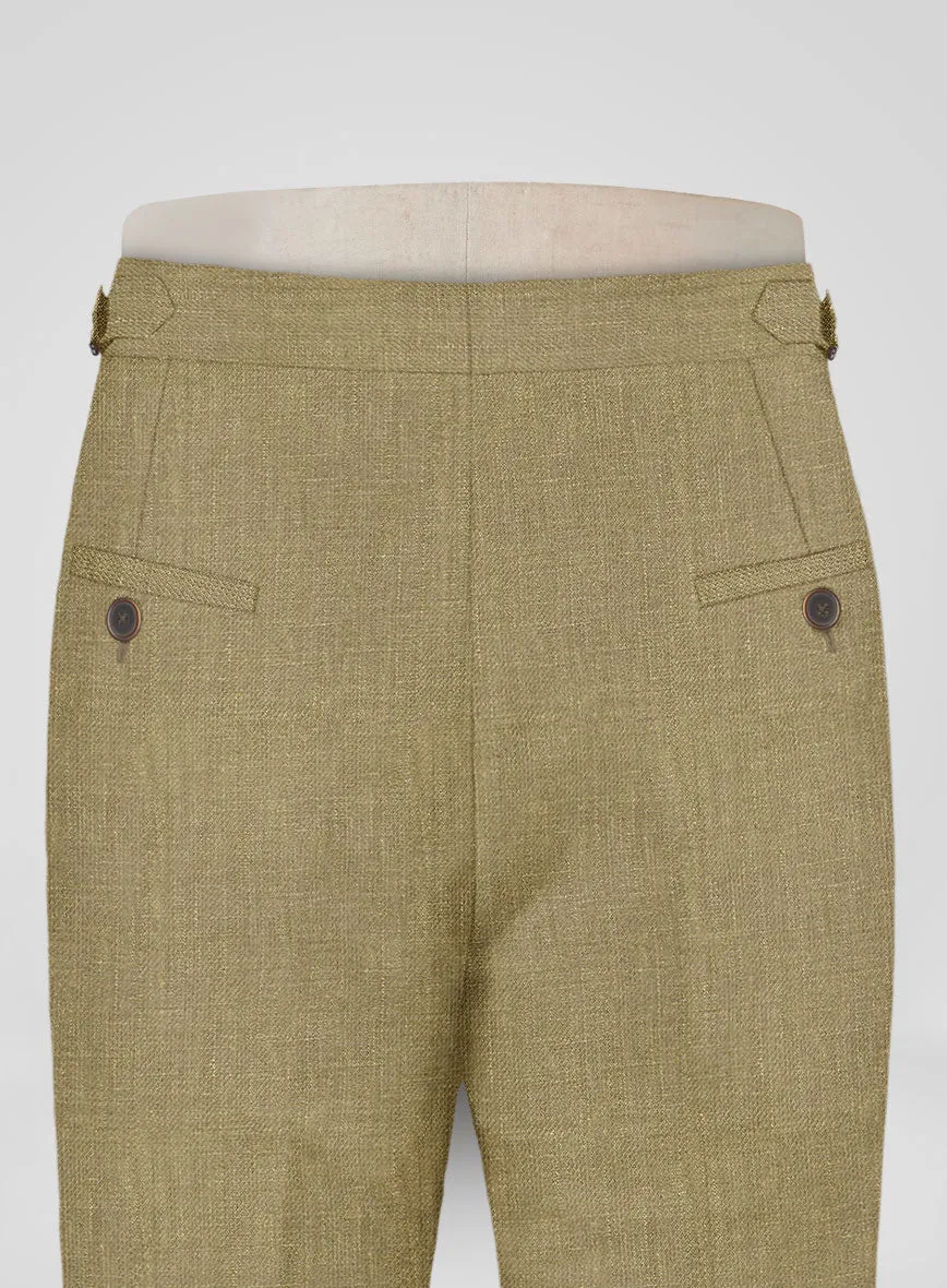 Italian Prato Tan Linen Highland Trousers