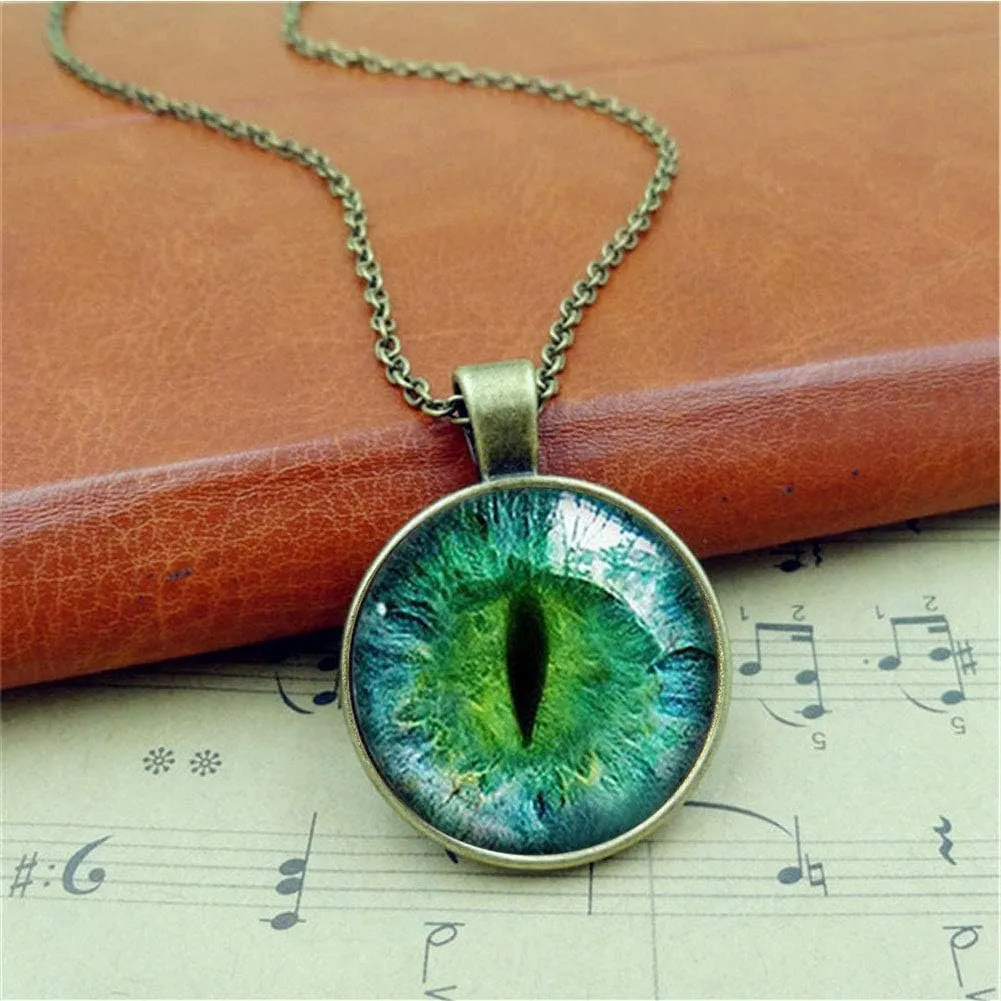 JczR.Y Classic Cat Eyes Crystal Jewelry Sets Dragon Eyes Moon Shape Necklace Bracelet Earrings for Women Fashion Jewelry