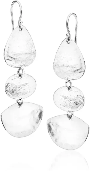 JEAN RACHEL JEWELRY 925 Sterling Silver Dangle Earrings for Women - Elegant & Bold Three-Piece Hanging Vintage Design - Hypoallergenic, Lead & Nickel Free - Artisan Handcrafted Statement Earrings