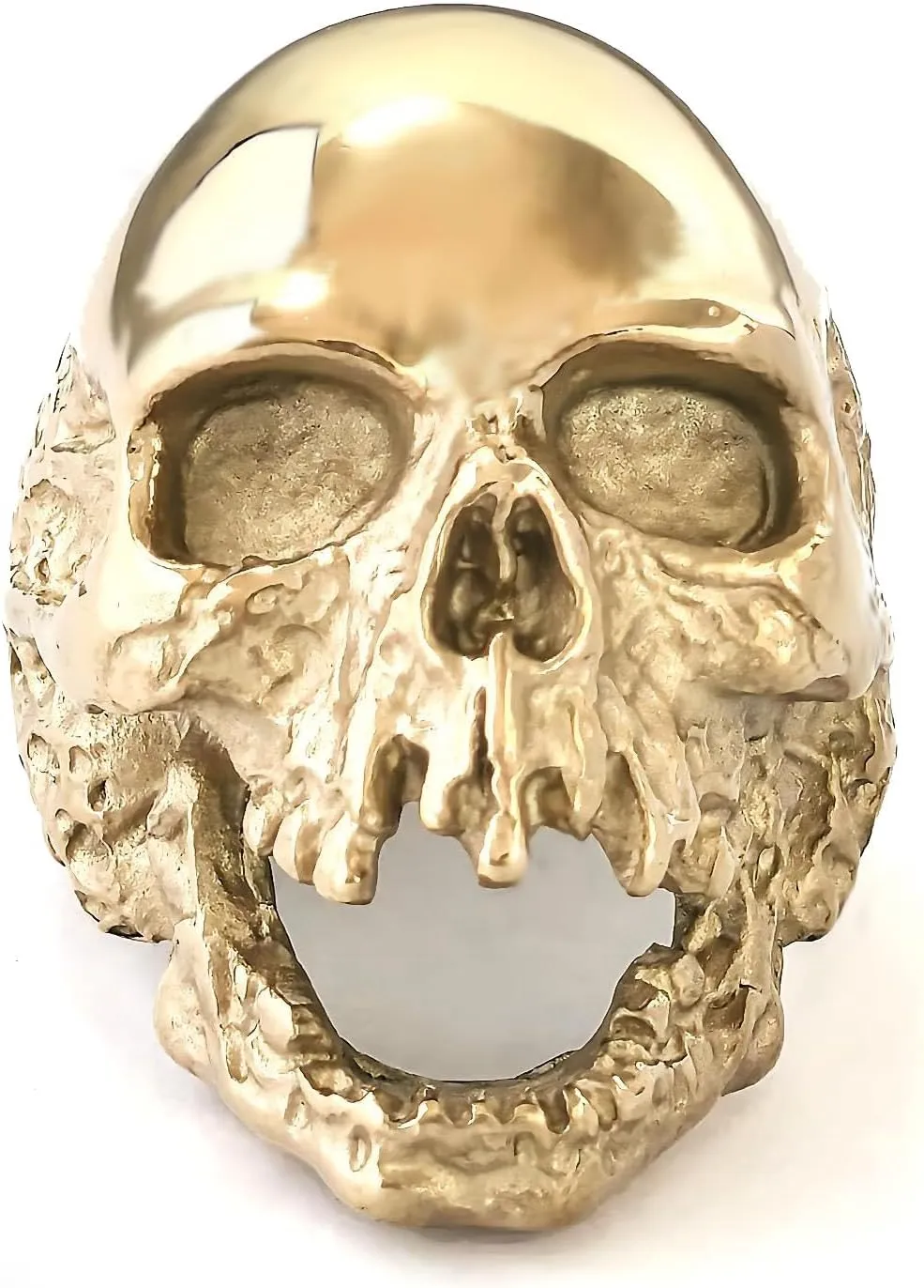 Jewelry Men's Stainless Steel Gold Tone Gothic Skull Rings, Domineering, Biker, High Polished