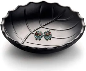 Jewelry Tray, Black Leaf Style, Jewelry Storage, Key Dish, Dresser Decor, 21.5cm(8.4in) x11.5cm(4.5in)x 4cm(1.6in)