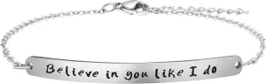 JoycuFF Personalized Gifts for Women Motivational Friendship Bracelets Inspire Mantra Message Engraved